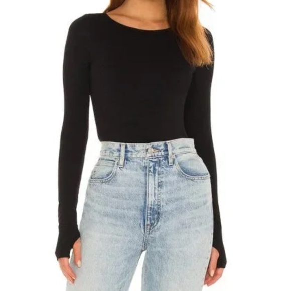 Free People Take a Shelfie Seamless Bodysuit in Black - Picture 3 of 3